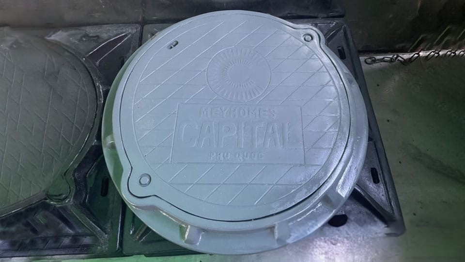Nắp hố ga composite D850 khung tròn nắp tròn